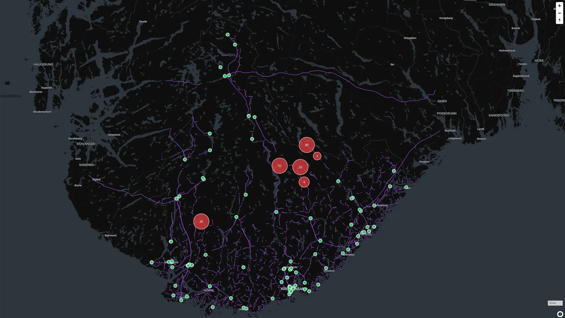 Strømnett og kraftlinjer i norsk natur